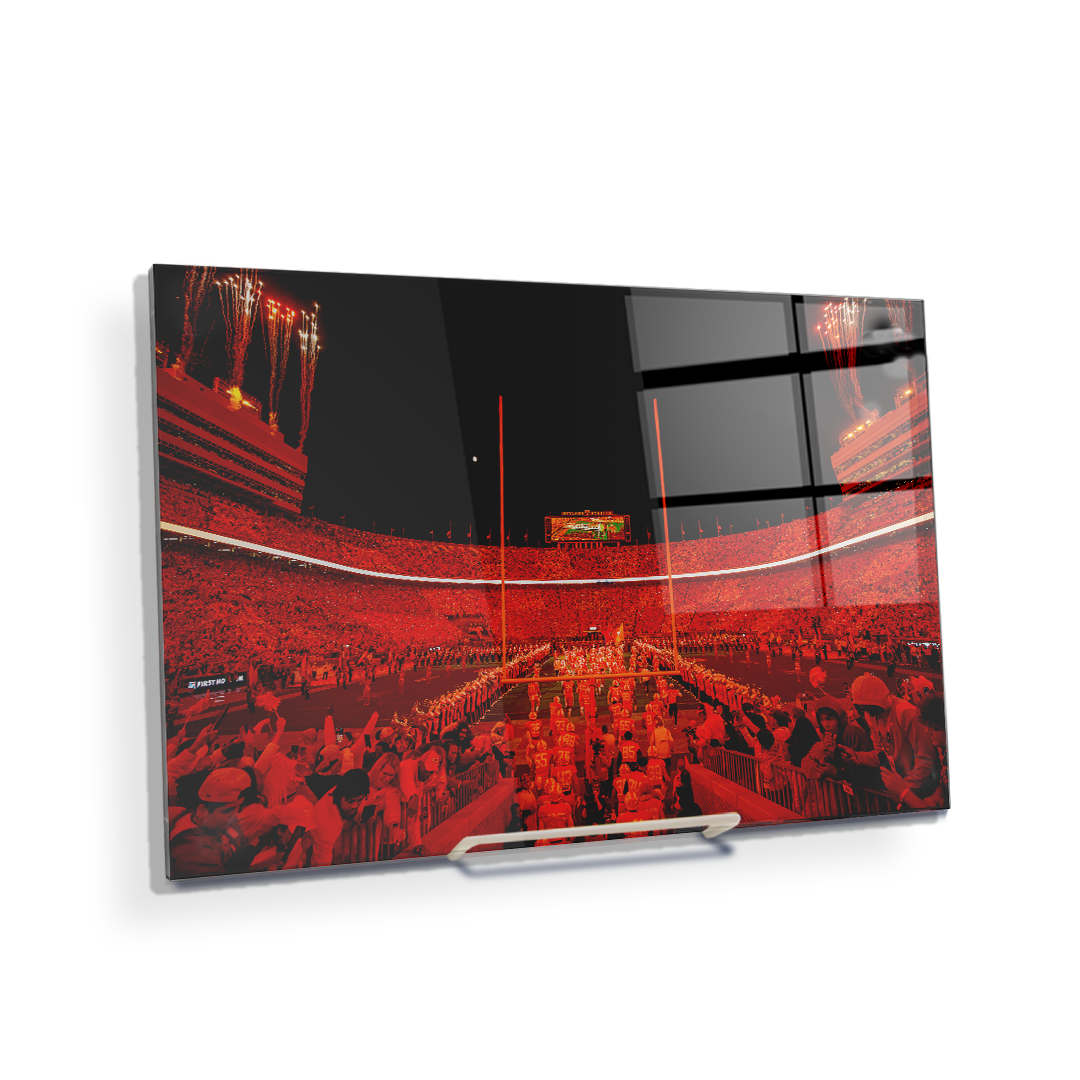 Tennessee Volunteers - Tennessee Through the T under the LED - College Wall Art  #Canvas