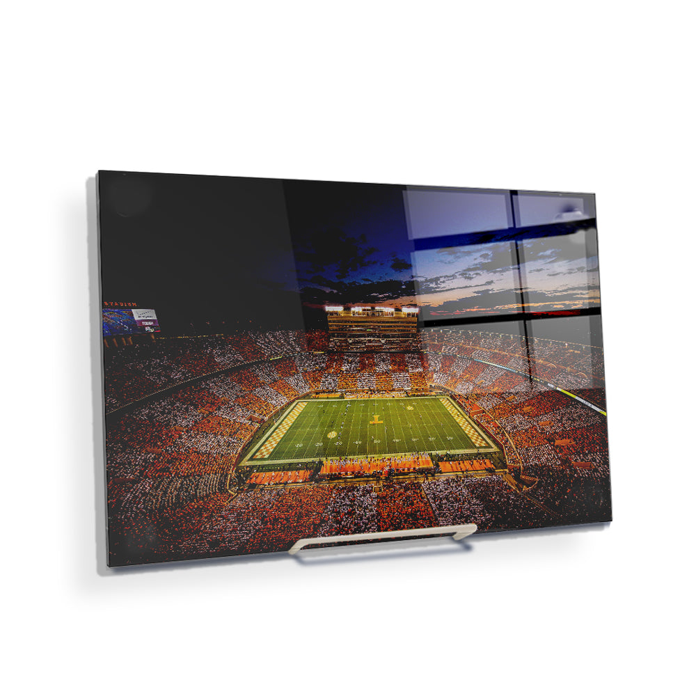Tennessee Volunteers - Checkerboard Neyland After Dark - College Wall Art #Canvas