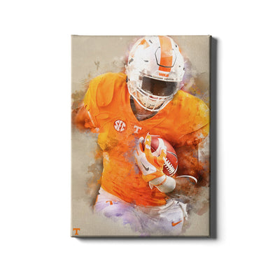 Tennessee Volunteers - Run Watercolor - College Wall Art #Canvas