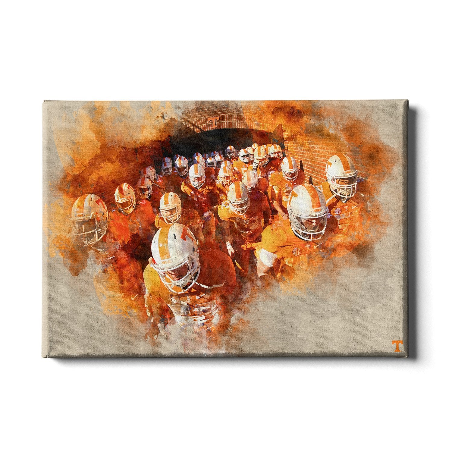 Tennessee Volunteers - Taking the Field Watercolor - College Wall Art #Canvas
