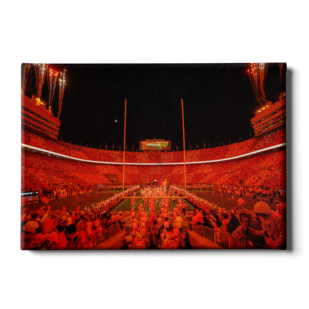 Tennessee Volunteers - Tennessee Through the T under the LED - College Wall Art  #Canvas