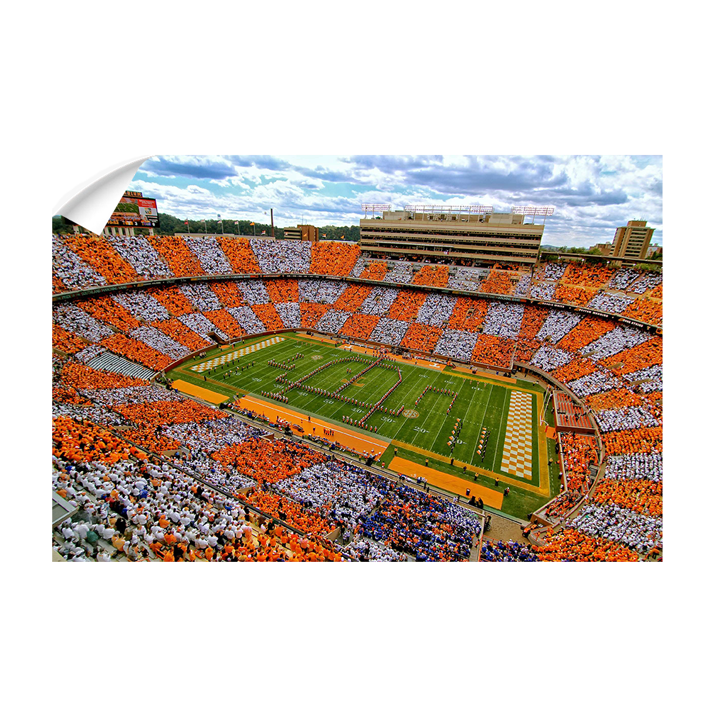 Tennessee Volunteers - Aerial Neyland Checkerboard - College Wall Art #Canvas