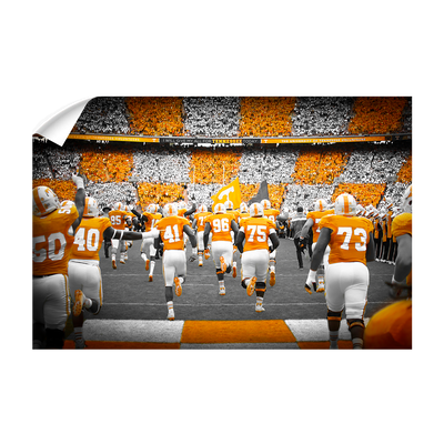 Tennessee Volunteers - Running Onto the Checkerboard Field - College Wall Art #Wall Decal