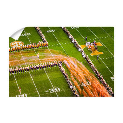 Tennessee Volunteers - Closeup Running Thru the T - College Wall Art #Wall Decal