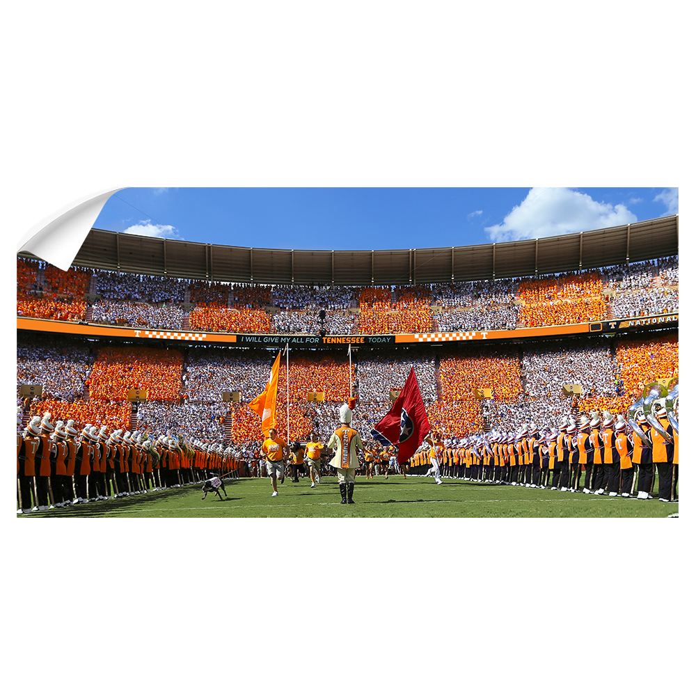 Tennessee Volunteers - Checkerboard Thru the T Pano - College Wall Art #Canvas