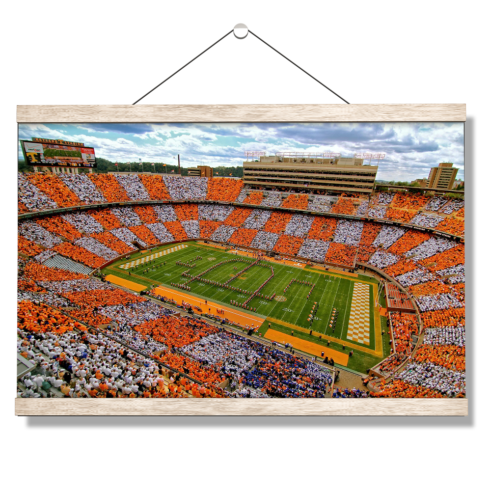 Tennessee Volunteers - Aerial Neyland Checkerboard - College Wall Art #Canvas