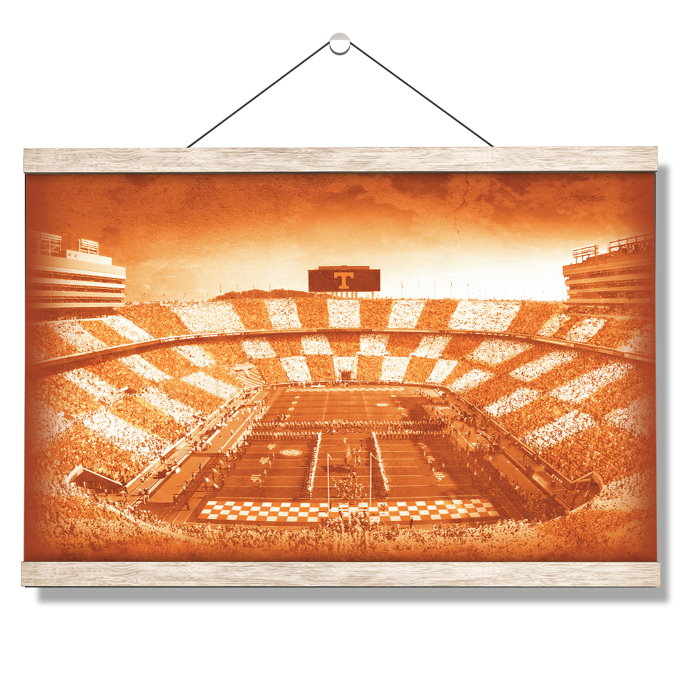 Tennessee Volunteers - Antique Neyland Checkerboard - College Wall Art #Canvas