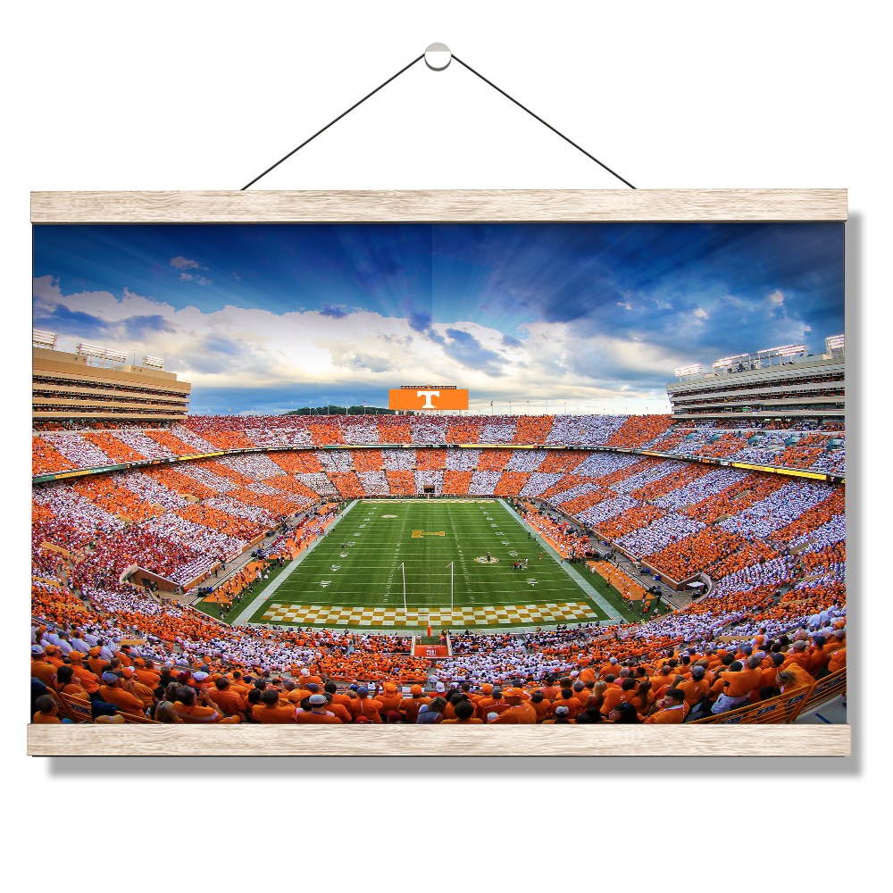 Tennessee Volunteers - Sunset over Checkerboard Neyland - College Wall Art #Canvas