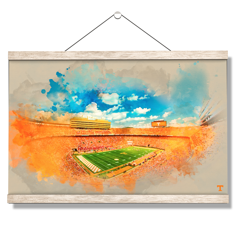 Tennessee Volunteers - Neyland Watercolor - College Wall Art #Canvas