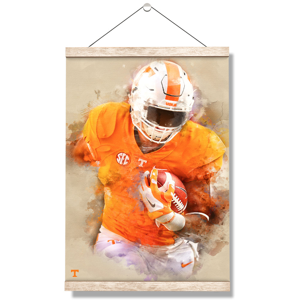 Tennessee Volunteers - Run Watercolor - College Wall Art #Canvas
