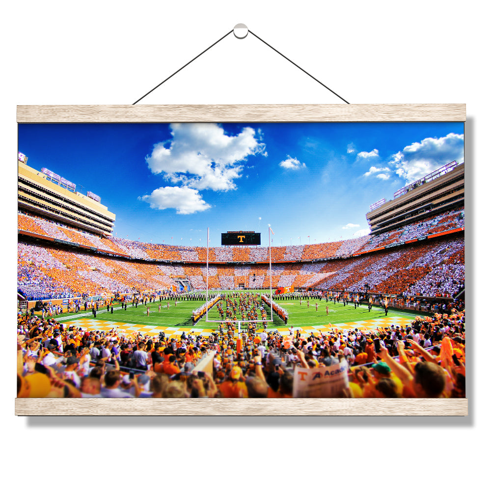 Tennessee Volunteers - Reverse Checkerboard Running thru the T - College Wall Art #Canvas