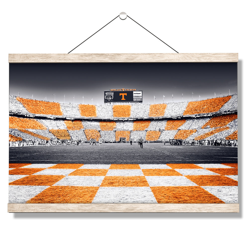 UT Tennessee Volunteers 12-Inch Checkerboard Car Magnet - Orange & White Team Spirit