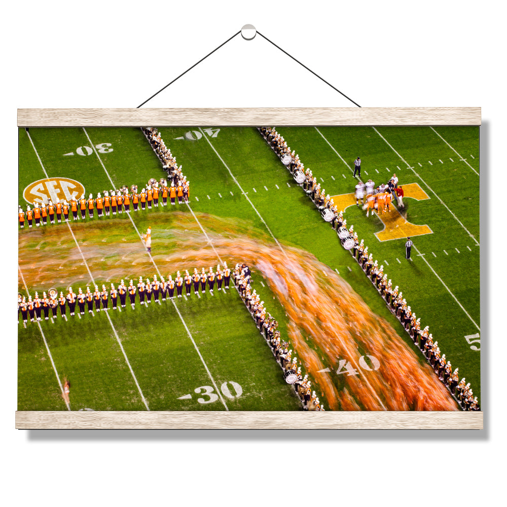 Tennessee Volunteers - Closeup Running Thru the T - College Wall Art #Canvas