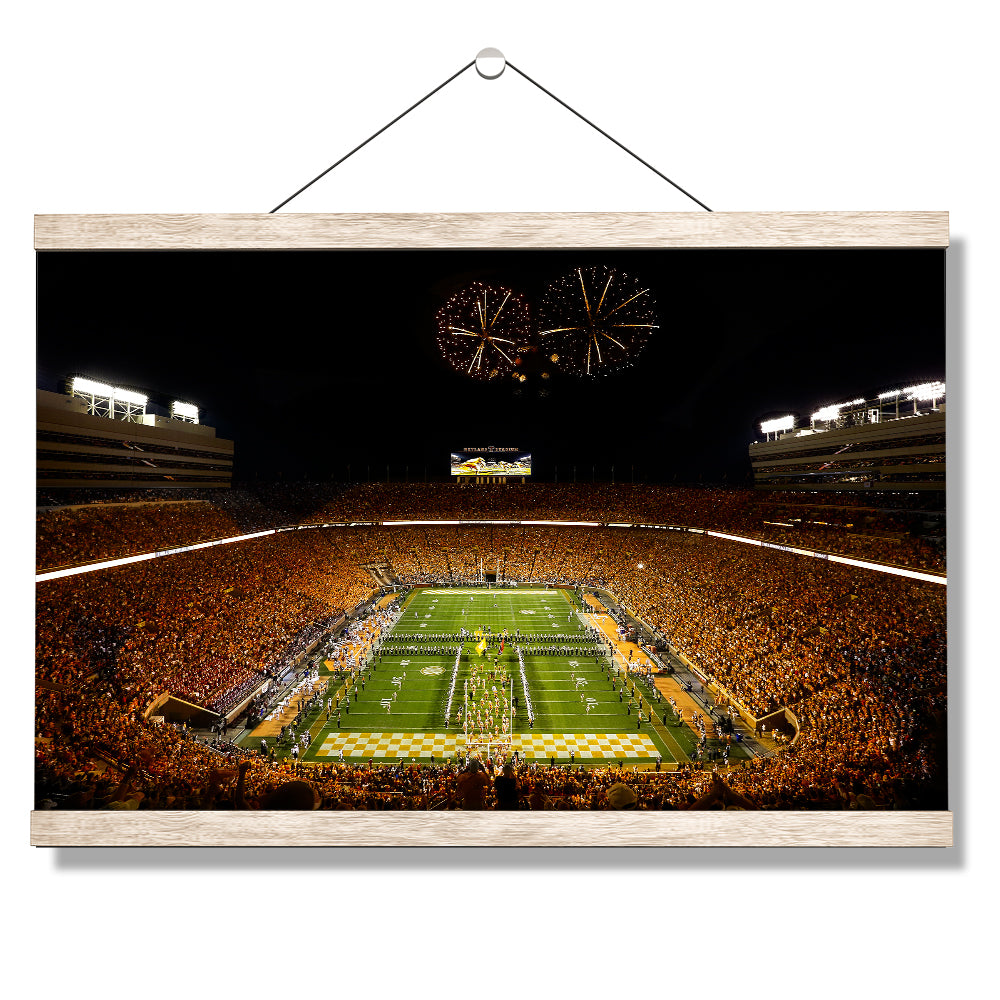 Tennessee Volunteers - Running Thru the T Fireworks - College Wall Art #Canvas