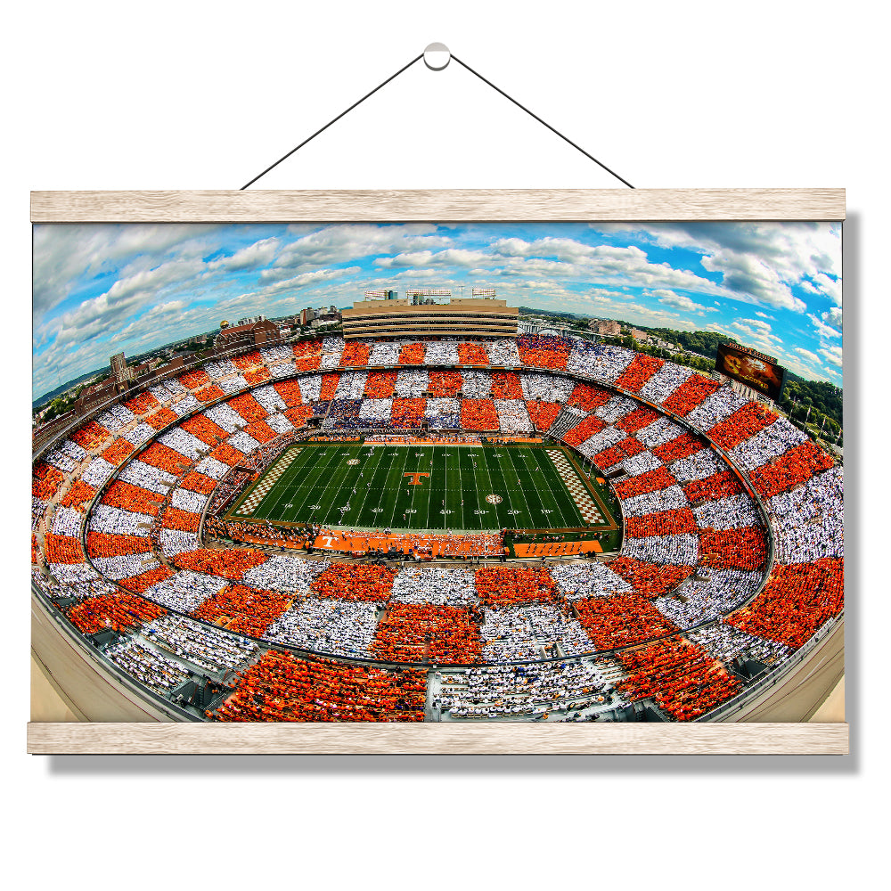 Tennessee Volunteers - Aerial Fisheye Checkerboard Neyland - College Wall Art #Canvas