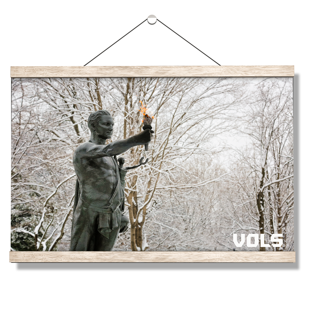 Tennessee Volunteers - Snowy Torchbearer - College Wall Art #Canvas