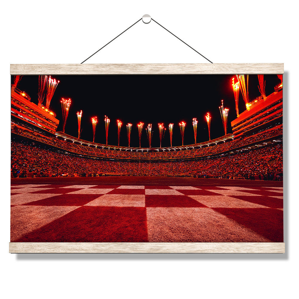 Tennessee Volunteers - Checkerboard End Zone Neyland Fireworks - College Wall Art #Canvas