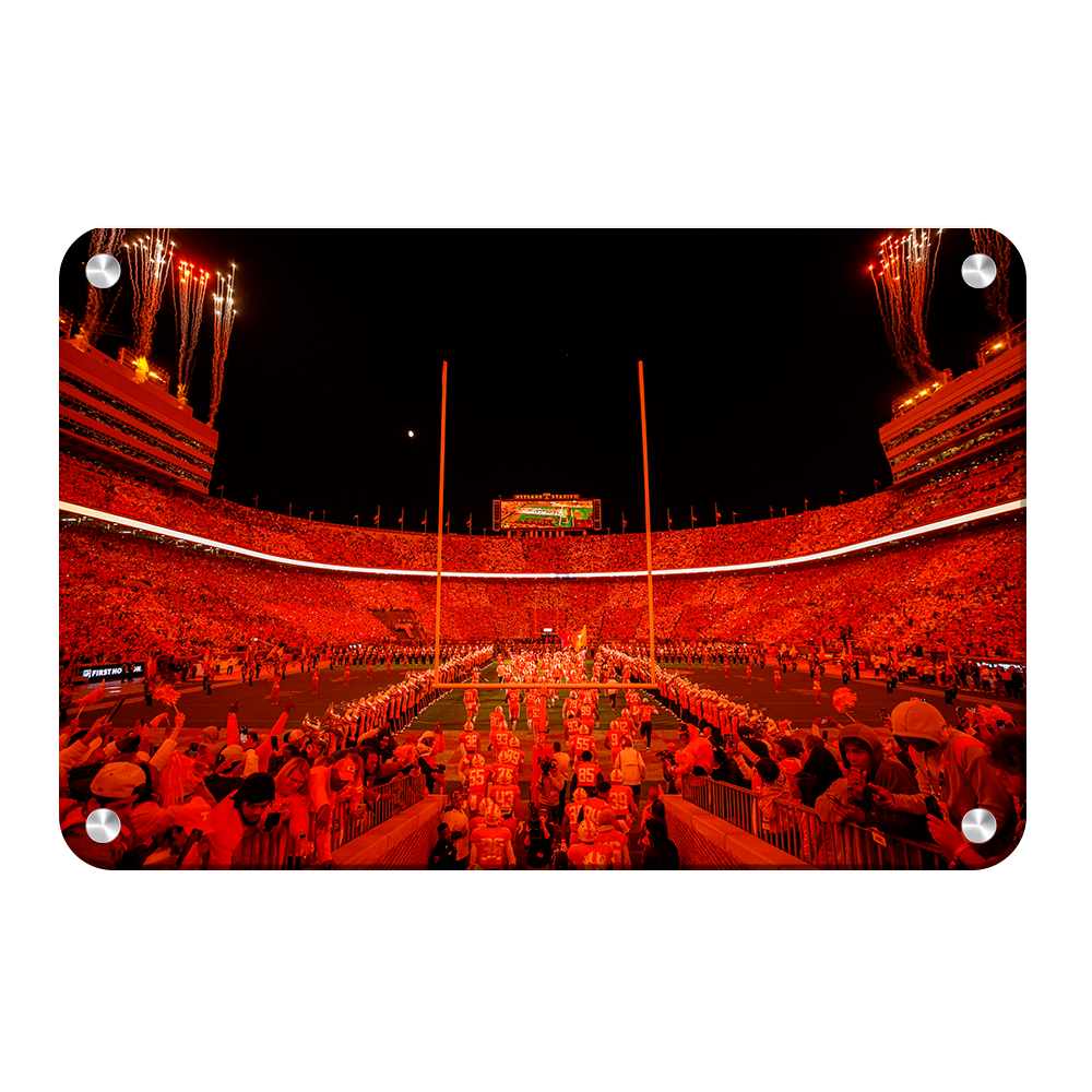 Tennessee Volunteers - Tennessee Through the T under the LED - College Wall Art  #Canvas