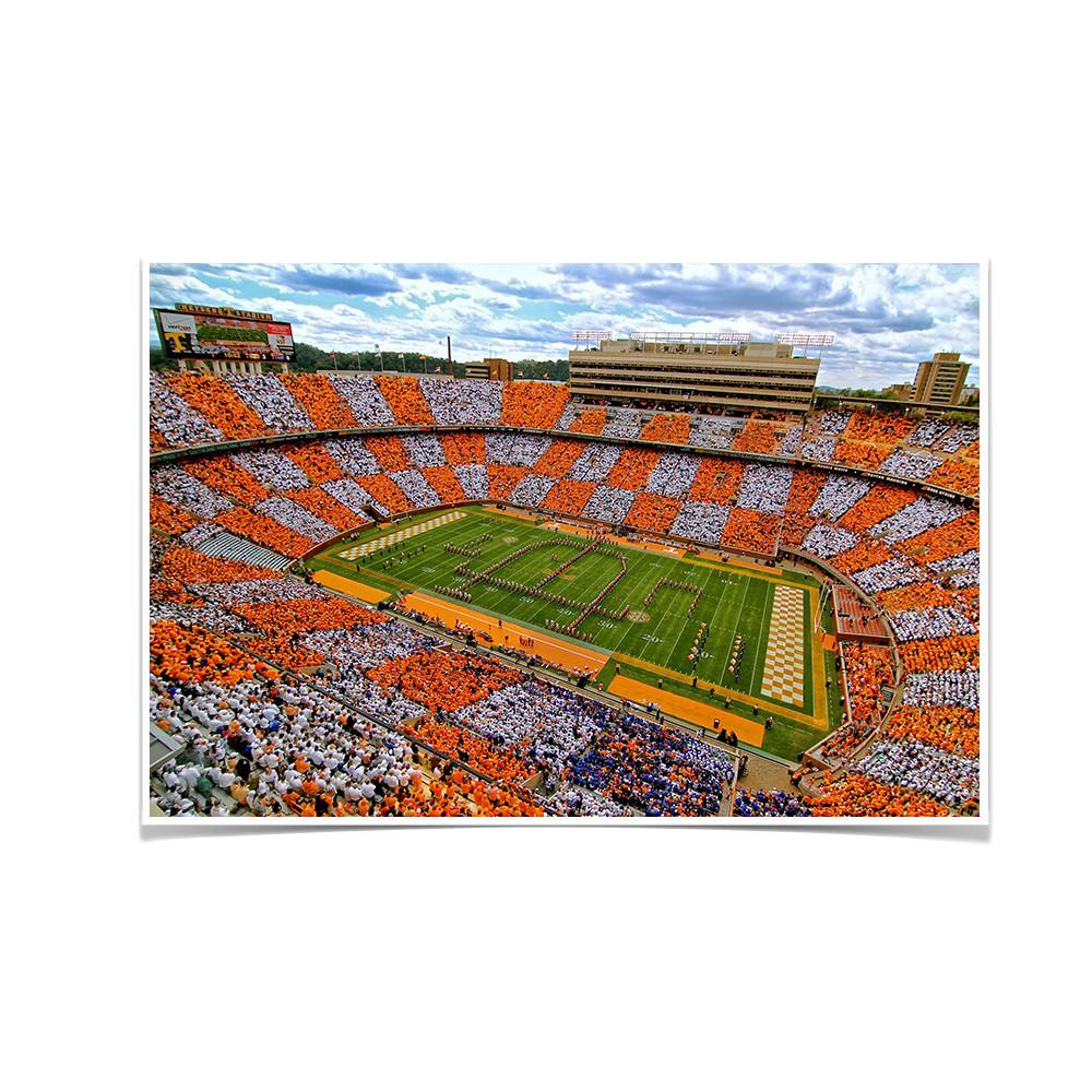 Tennessee Volunteers - Aerial Neyland Checkerboard - College Wall Art #Canvas