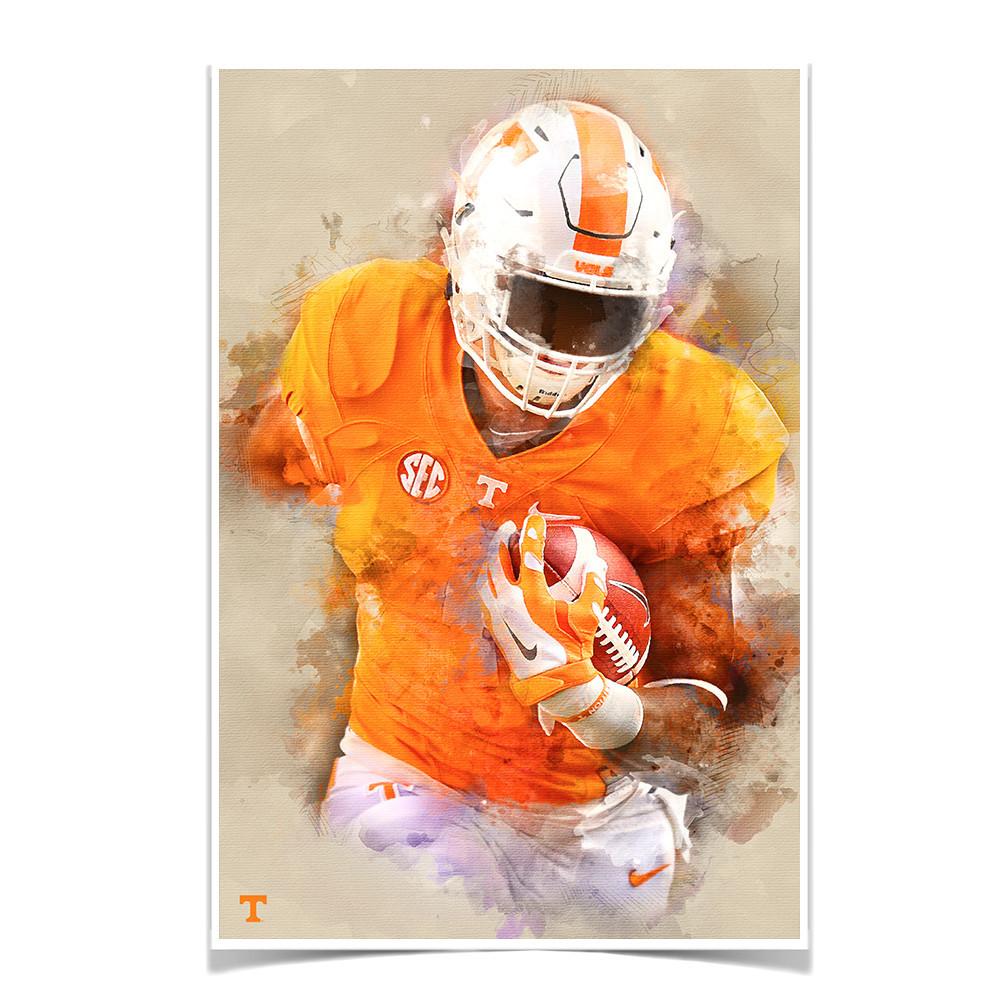 Tennessee Volunteers - Run Watercolor - College Wall Art #Canvas