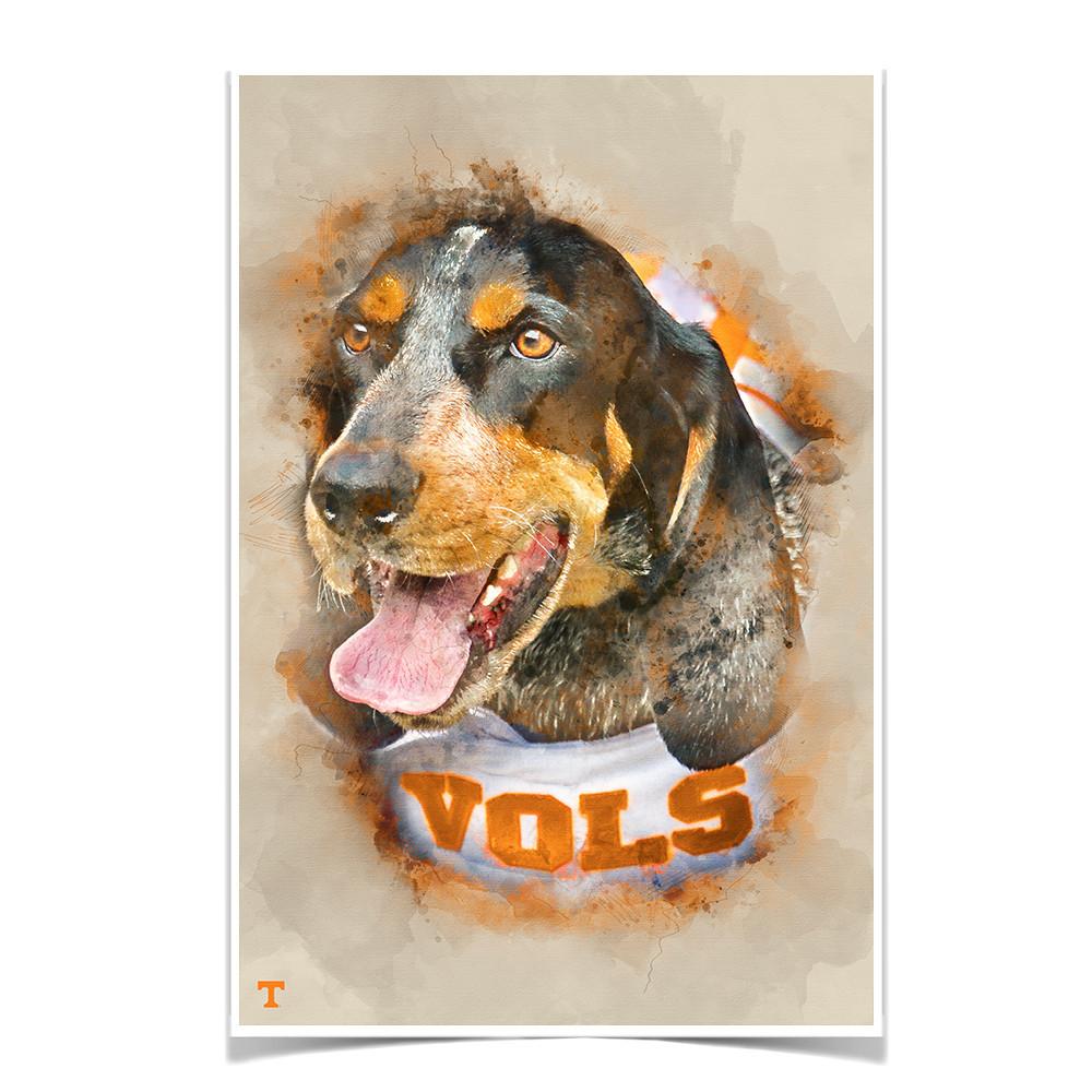Tennessee Volunteers - Smokey Watercolor - College Wall Art #Canvas