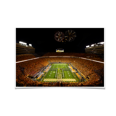Tennessee Volunteers - Running Thru the T Fireworks - College Wall Art #Poster
