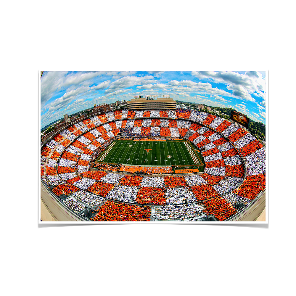 Tennessee Volunteers - Aerial Fisheye Checkerboard Neyland - College Wall Art #Canvas