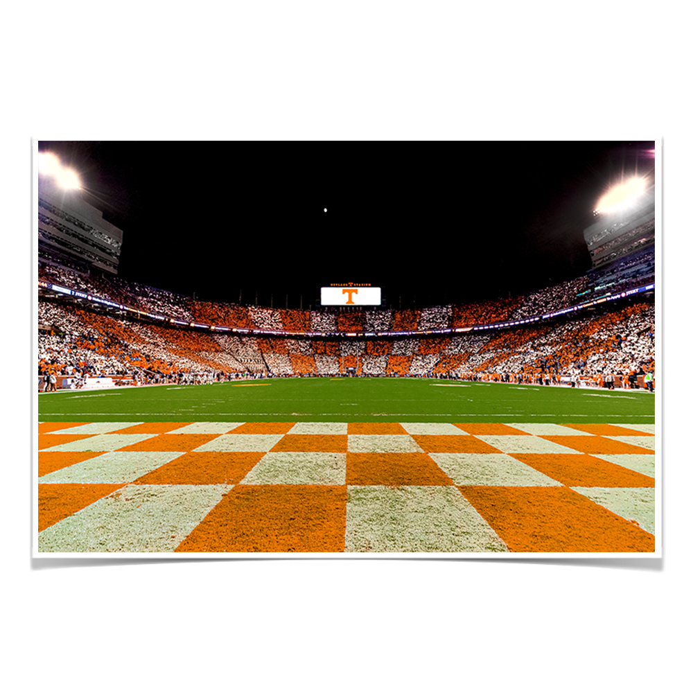 Tennessee Volunteers - Checkerboard Neyland Under the Lights - College Wall Art #Canvas