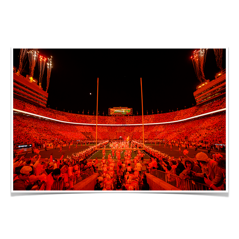 Tennessee Volunteers - Tennessee Through the T under the LED - College Wall Art  #Canvas