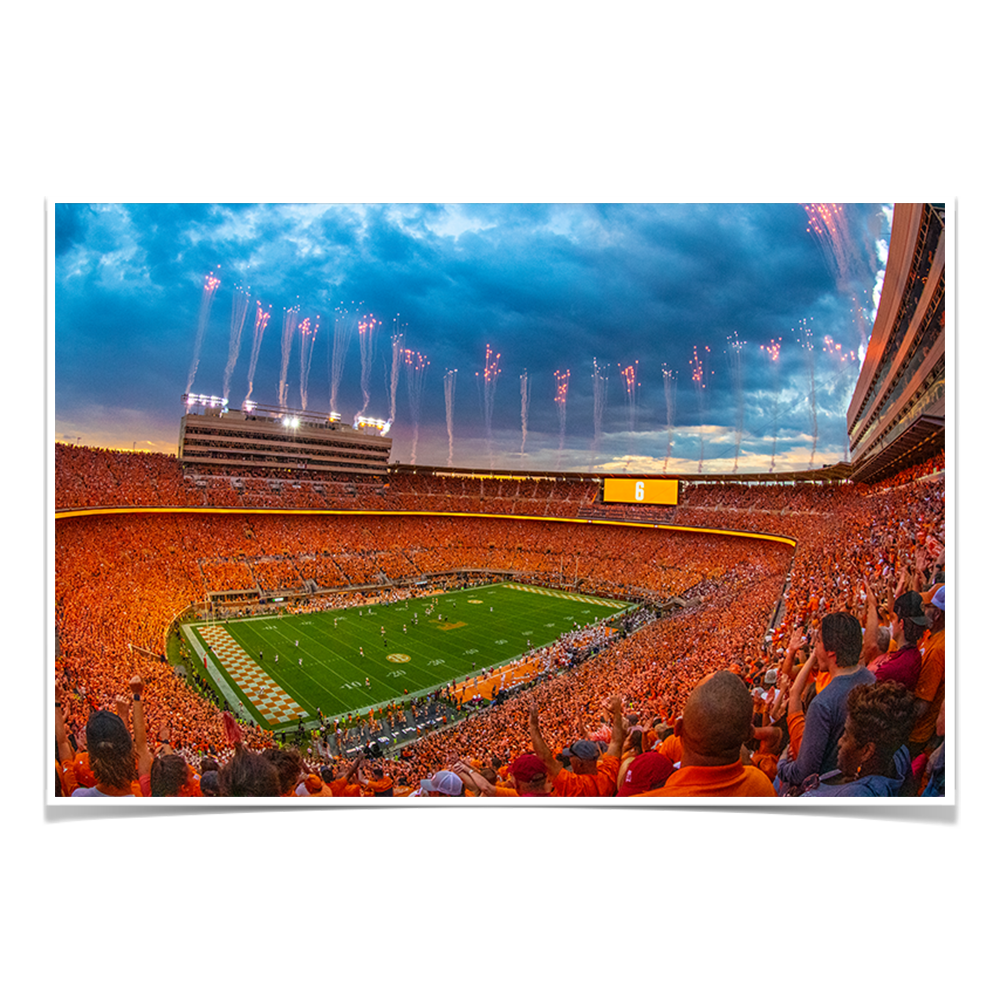Tennessee Volunteers - Give Him Six Sunset - College Wall Art #Canvas
