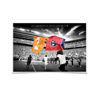 Tennessee Volunteers - 50 Years Running Through the T - College Wall Art #Poster