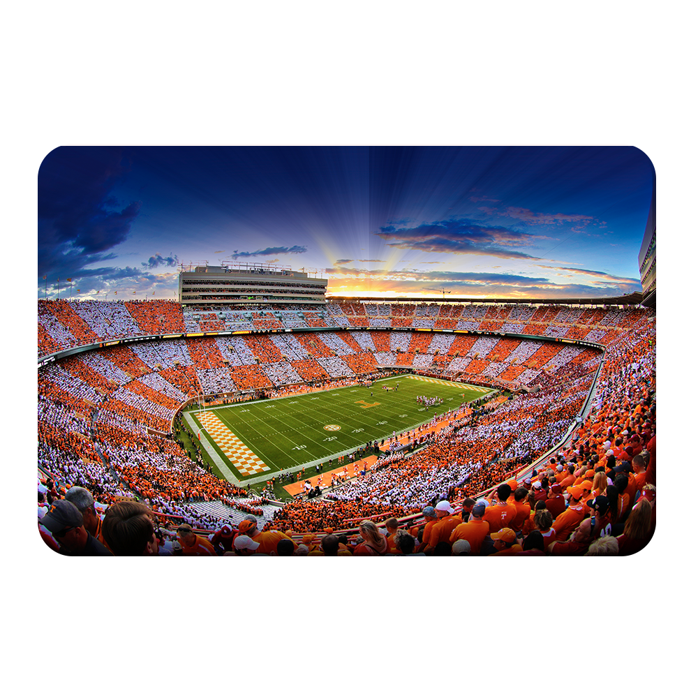 Tennessee Volunteers - Checkerboard Sunset - College Wall Art #Canvas