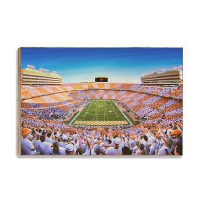 Tennessee Volunteers - Reverse Checkerboard End Zone - College Wall Art #Wood