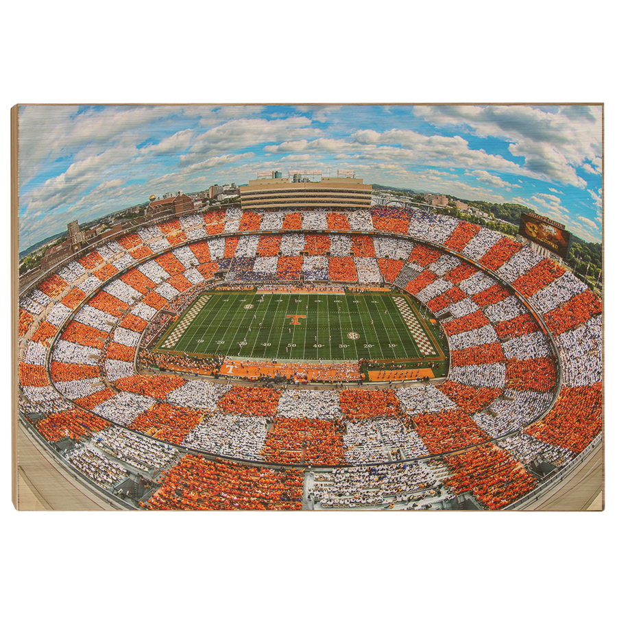Tennessee Volunteers - Aerial Fisheye Checkerboard Neyland - College Wall Art #Canvas