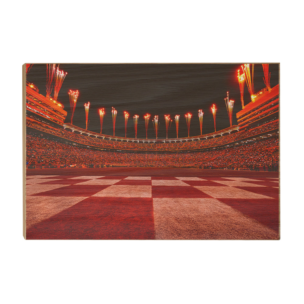 Tennessee Volunteers - Checkerboard End Zone Neyland Fireworks - College Wall Art #Canvas