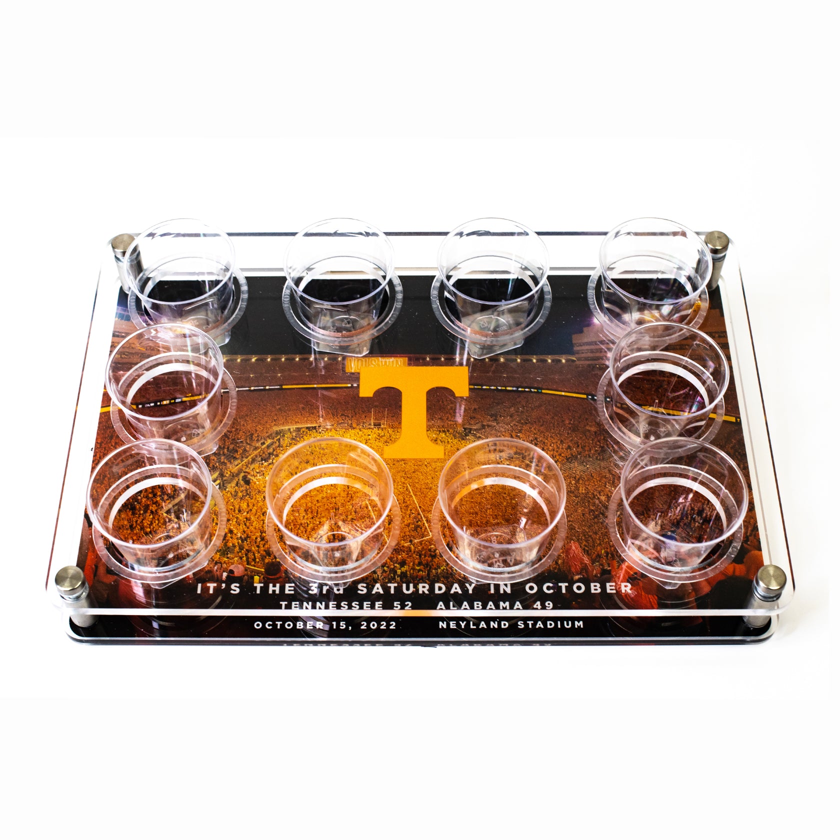 Tennessee Volunteers - Vols Storm the Field Acrylic Shot Glass Tray