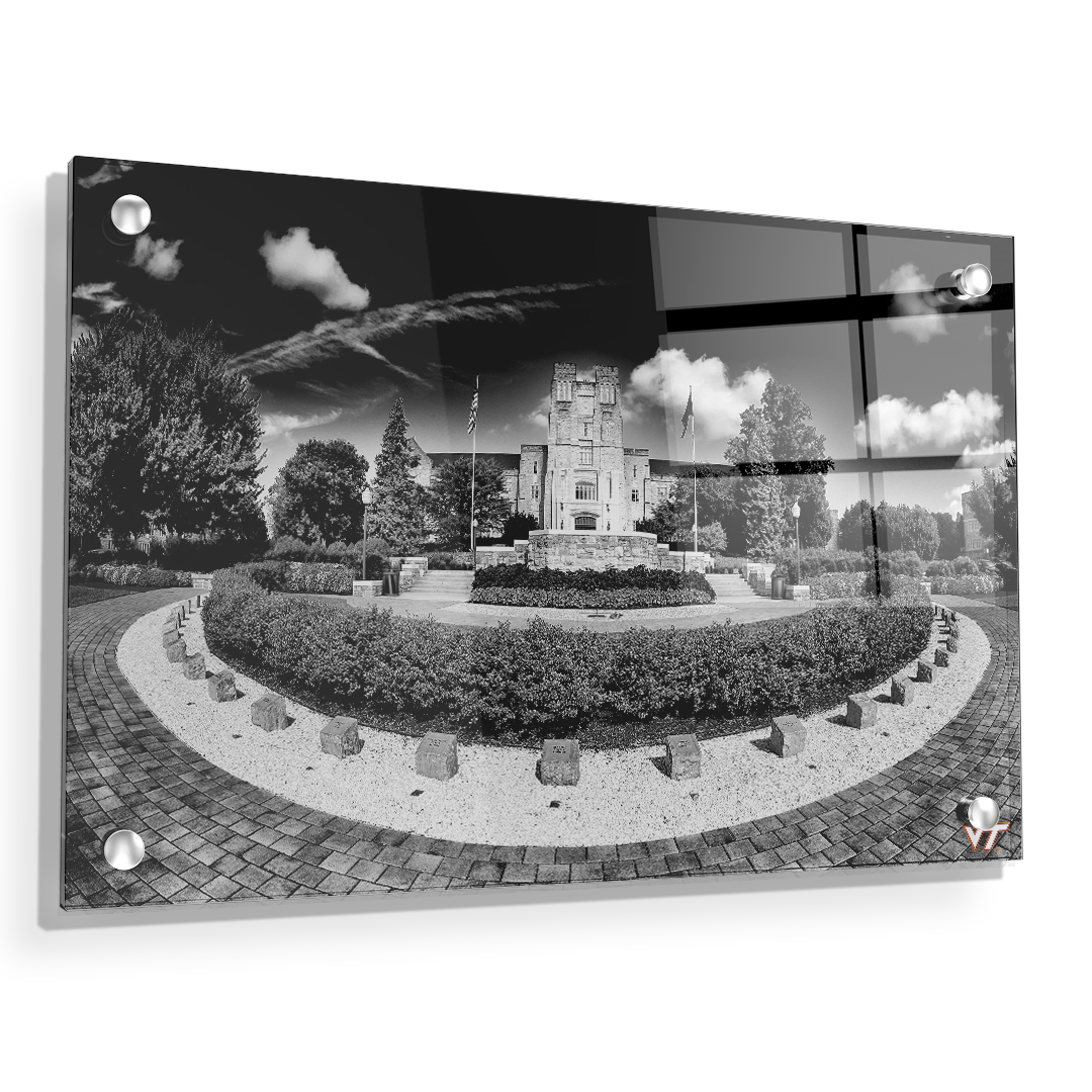 Virginia Tech Hokies - Burruss Hall B&W - College Wall Art #Canvas