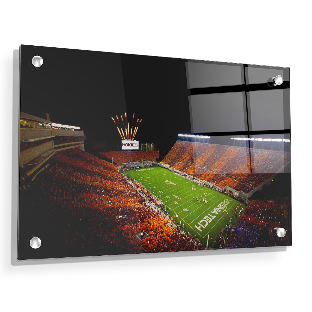 Virginia Tech Hokies - Aerial Striped Lane Stadium - College Wall Art #Canvas