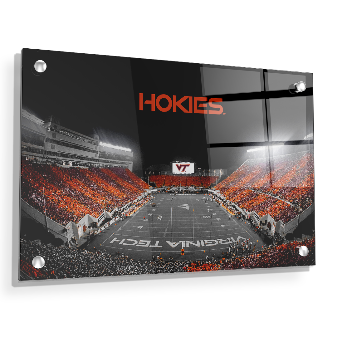 Virginia Tech Hokies - Hokie Striped End Zone - College Wall Art #Canvas