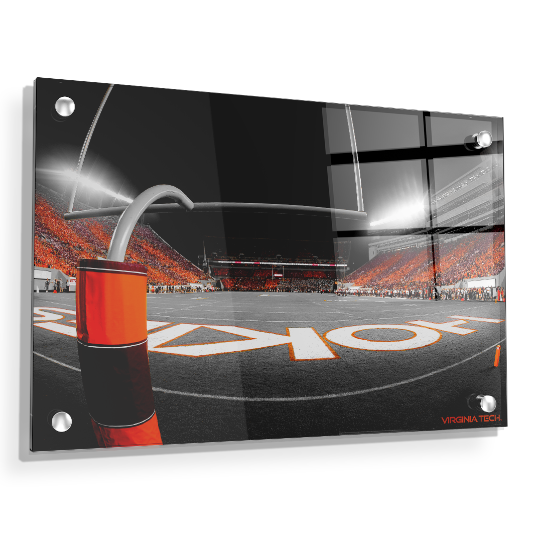 Virginia Tech Hokies - Thru the Hokie Striped Goal Post - College Wall Art #Canvas