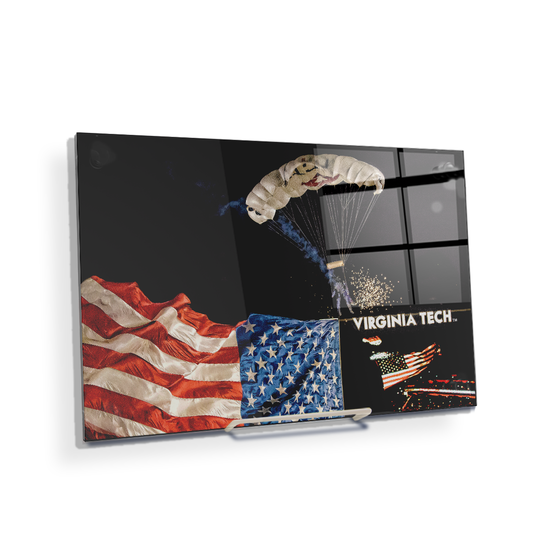 Virginia Tech Hokies - American Flag Entrance into Lane Stadium - College Wall Art #Canvas