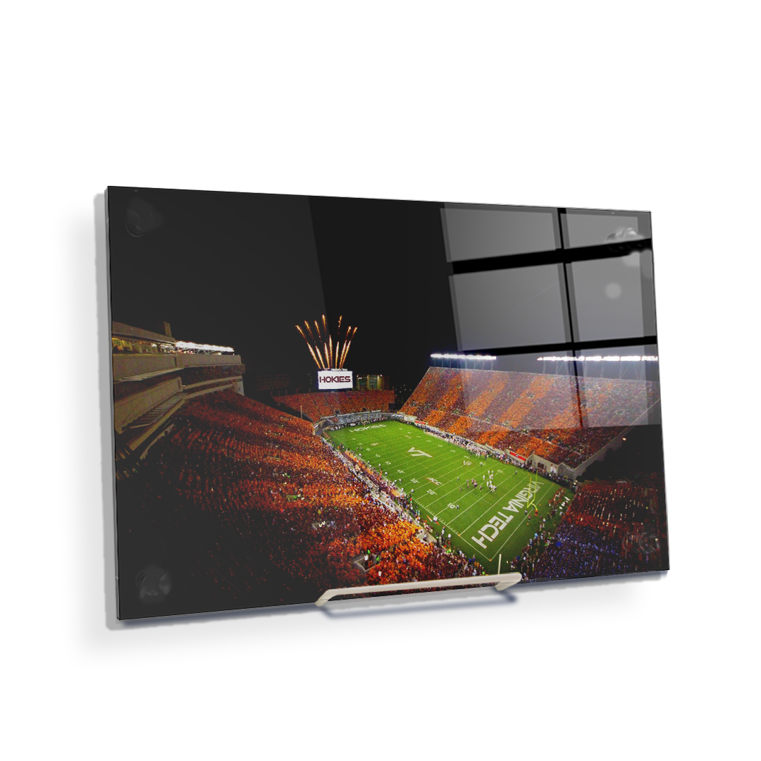 Virginia Tech Hokies - Aerial Striped Lane Stadium - College Wall Art #Canvas