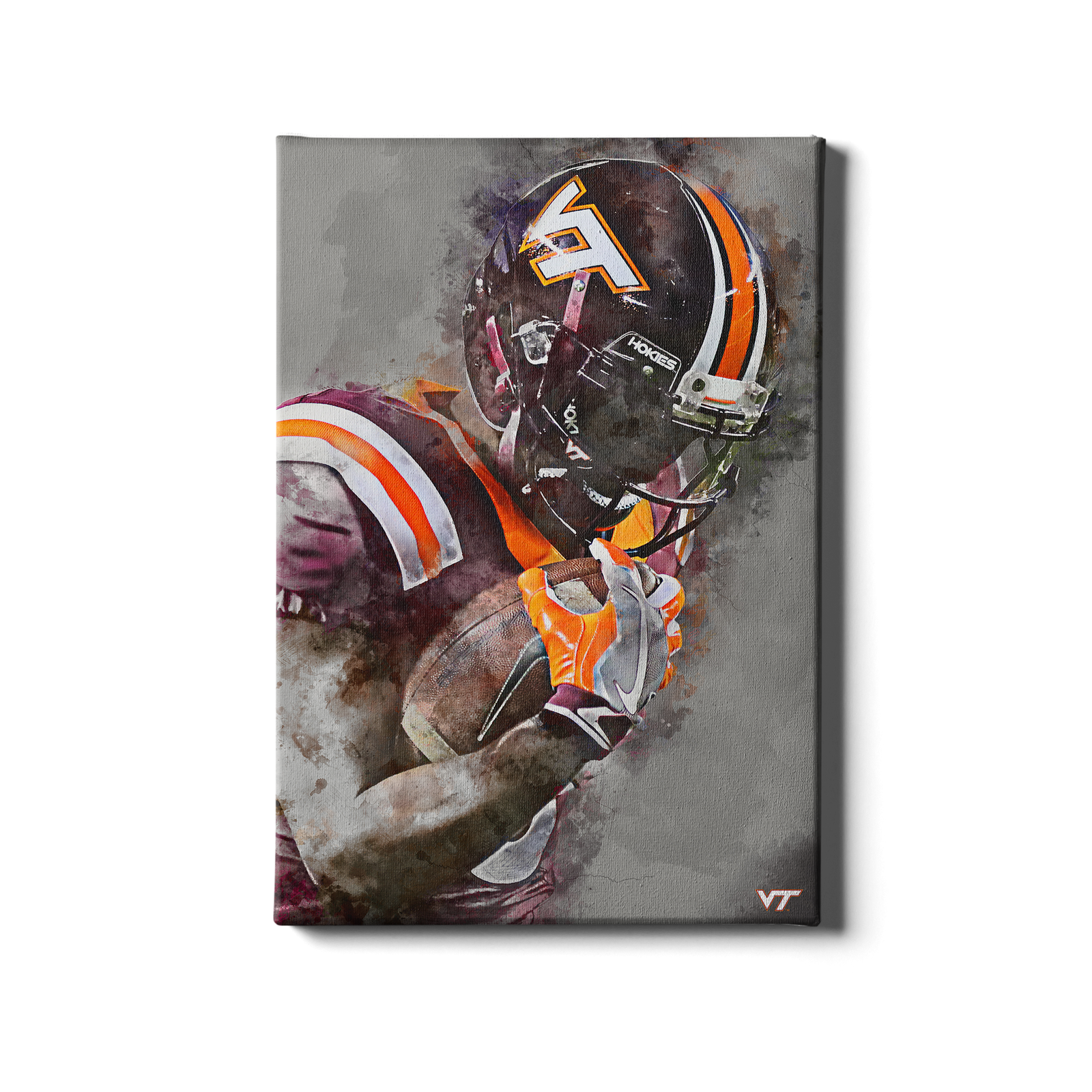Virginia Tech Hokies -  VT Watercolor - College Wall Art #Canvas