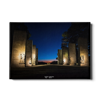 Virginia Tech Hokies -  Sunset at the War Memorial - College Wall Art #Canvas