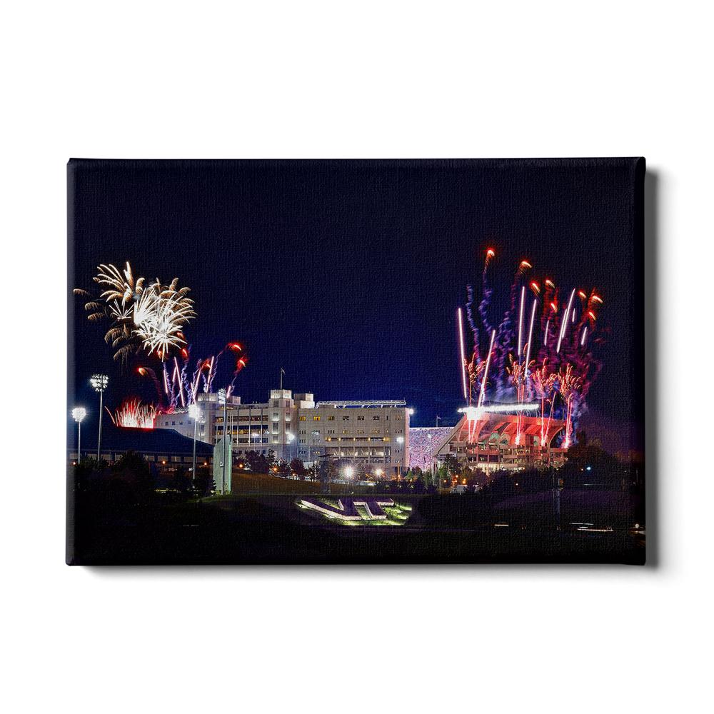 Virginia Tech Hokies - Fireworks over Lane - College Wall Art #Canvas