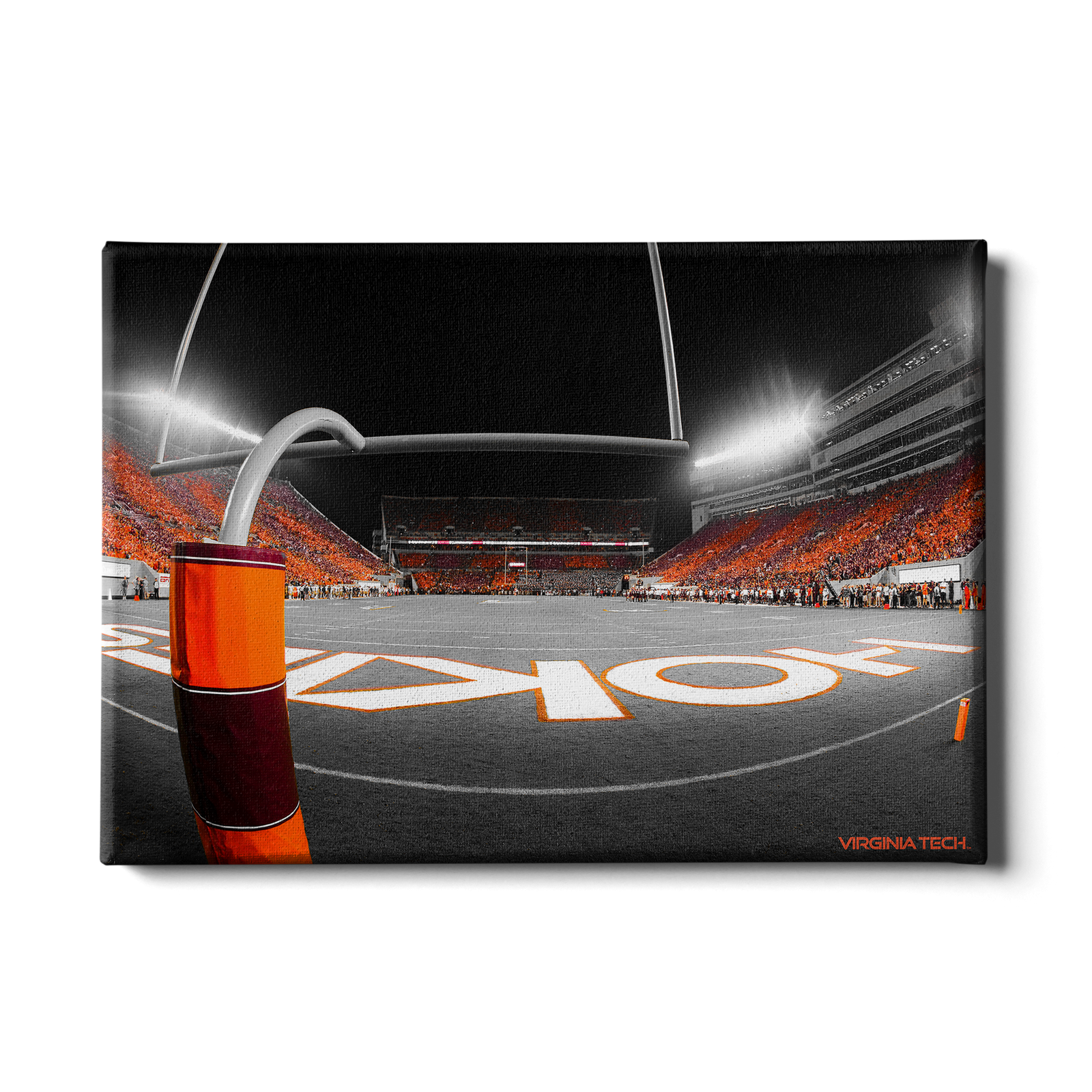 Virginia Tech Hokies - Thru the Hokie Striped Goal Post - College Wall Art #Canvas