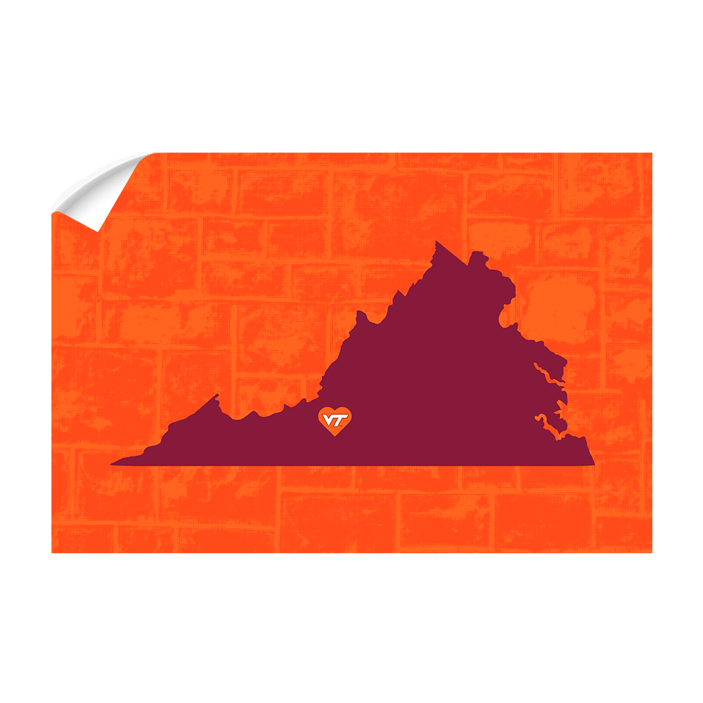 Virginia Tech Hokies - VT State Love - College Wall Art #Canvas