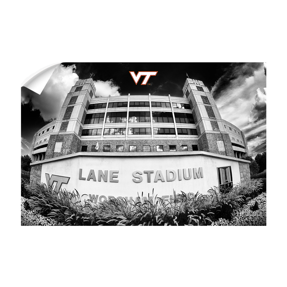 Virginia Tech Hokies - Lane Stadium Black & White - College Wall Art #Canvas