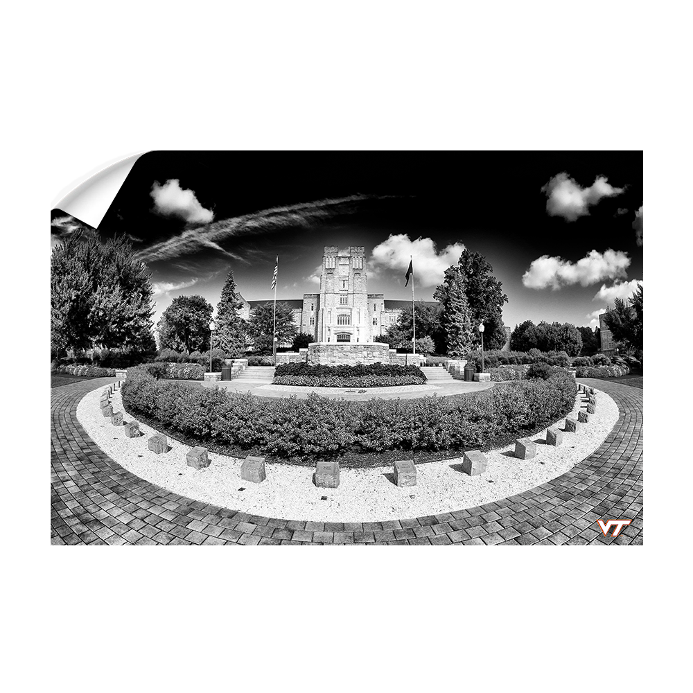 Virginia Tech Hokies - Burruss Hall B&W - College Wall Art #Canvas