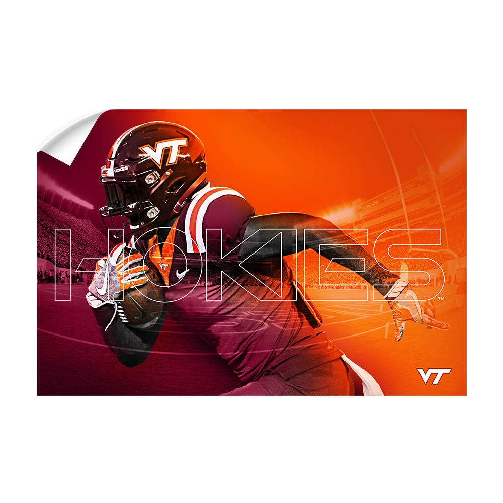 Virginia Tech Hokies - Maroon & Orange - College Wall Art #Canvas